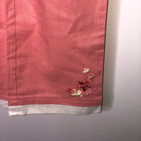 Strawberry Fair girl 2pc linen blend floral outfit - Picture 3 of 5